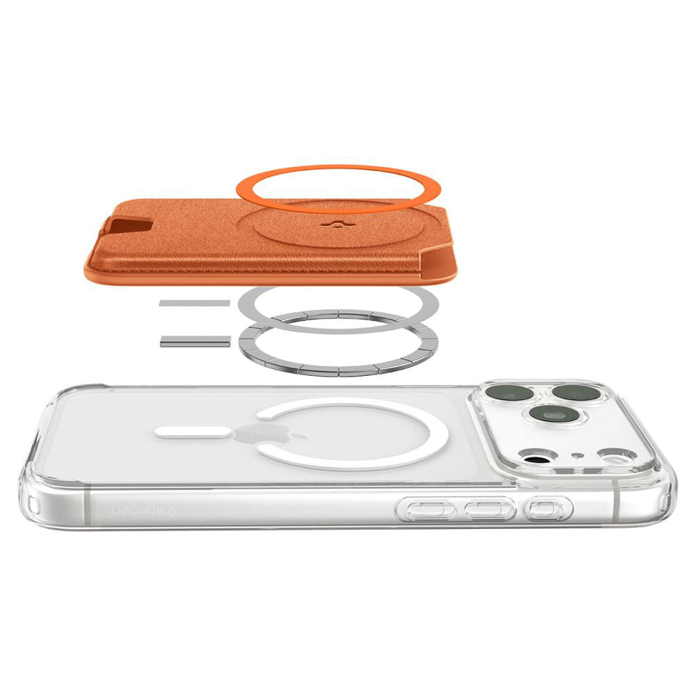 Portefeuille MagSafe, Spigen, Valentinus MagFit+, Orange AFA11340