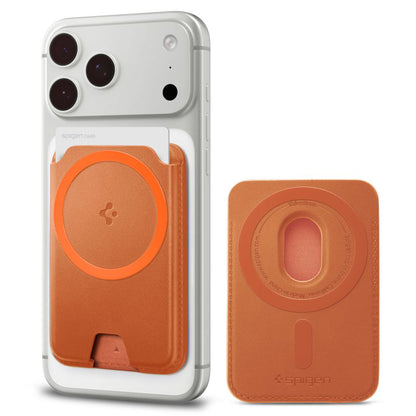 Portefeuille MagSafe, Spigen, Valentinus MagFit+, Orange AFA11340