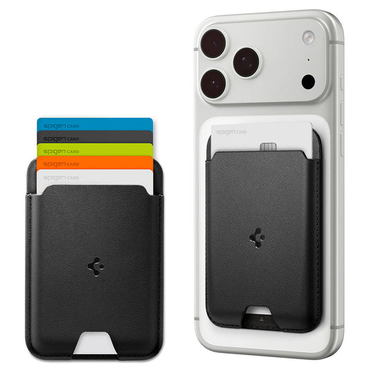 Portefeuille MagSafe, Spigen, Valentinus MagFit, Noir AFA11337