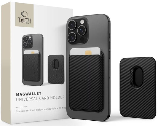 MagSafe-portemonnee, Tech-Protect, Magwallet Carbon, Zwart