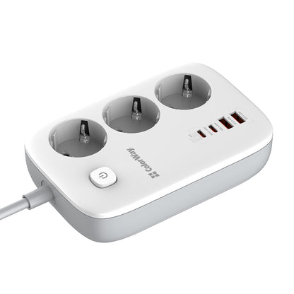 Rallonge ColorWay, 3 x Schuko, Blanc