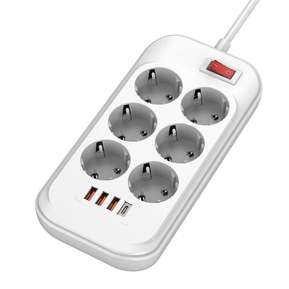 Rallonge ColorWay, 6 x Schuko, Blanc