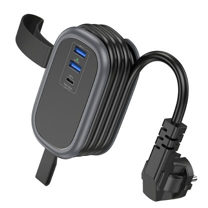 Chargeur réseau HOCO NS6, 2 x USB-A - 1 x USB-C - 1 x Schuko, Noir