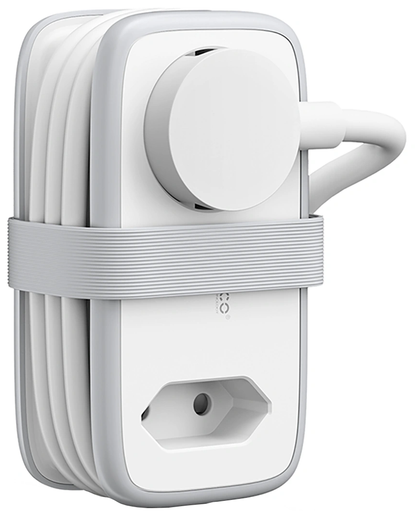 Orico APP Verlängerungskabel, 1 x Schuko - 1 x Steckdose - 2 x USB-A - 1 x USB-C, Weiß Grau
