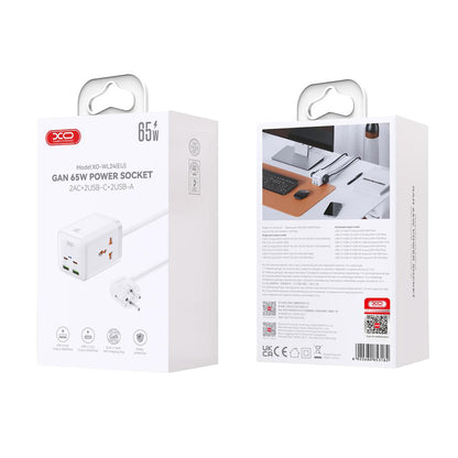 XO Design WL24 Extension Cord, 2 x Socket, White