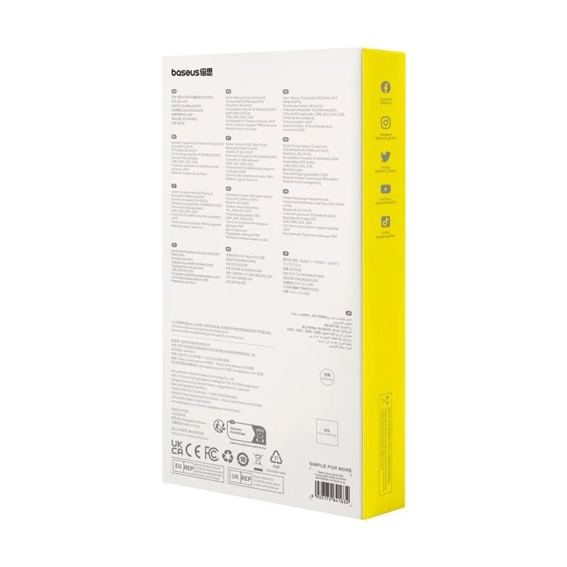 Baseus FlyJoy Series rack voor SSD SATA M.2 NVMe, Grijs B00760600811-02