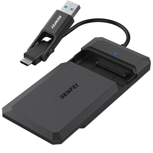Rack Benfei pour HDD / SSD SATA 2,5 pouces, USB-A / USB-C UASP, Noir