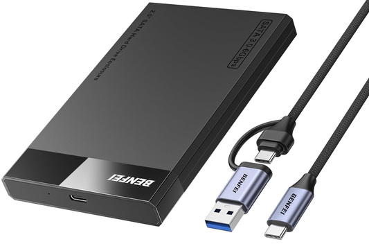 Rack Benfei pour HDD / SSD SATA 2,5 pouces, USB-A / USB-C, Noir