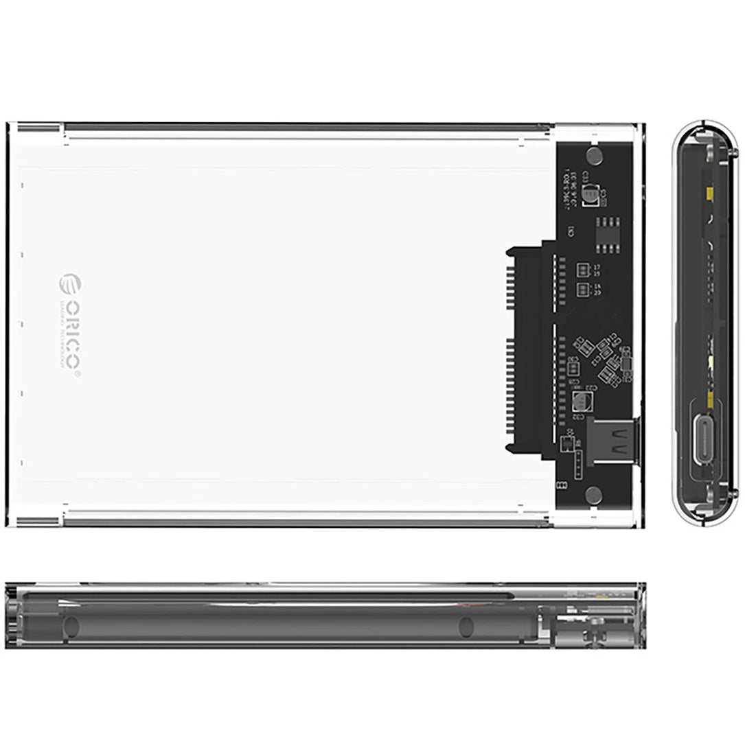 Orico 2139C3 Gehäuse für HDD / SSD SATA 2,5 Zoll, USB-C, Transparent
