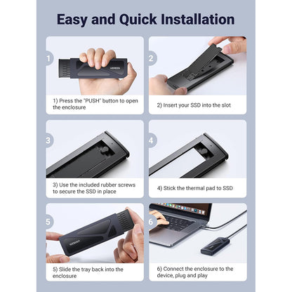 Rack UGREEN CM578 pour SSD M.2 NVMe, Gris