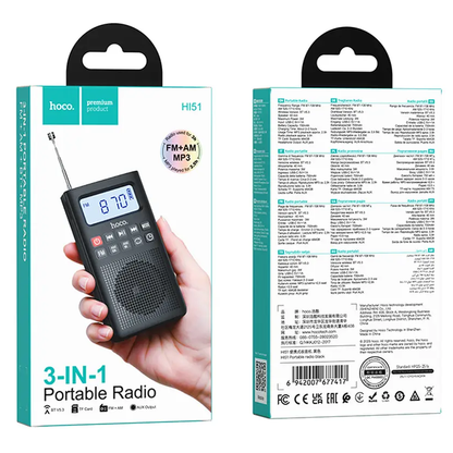 Draagbare Radio HOCO HI51, Zwart