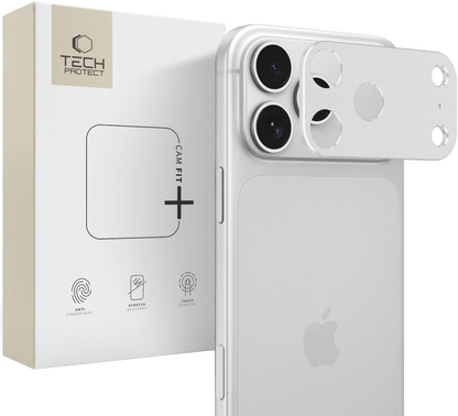 Cadre de protection pour caméra arrière Tech-Protect Camalloy Fit+ pour Apple iPhone 18 Pro Max, aluminium, argentée