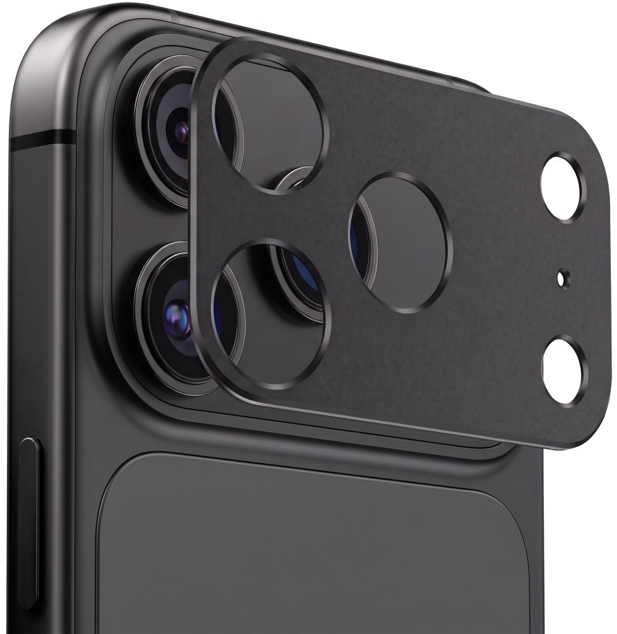 Cadre de protection pour caméra arrière Tech-Protect Camalloy Fit+ pour Apple iPhone 18 Pro Max, Aluminium, Noir