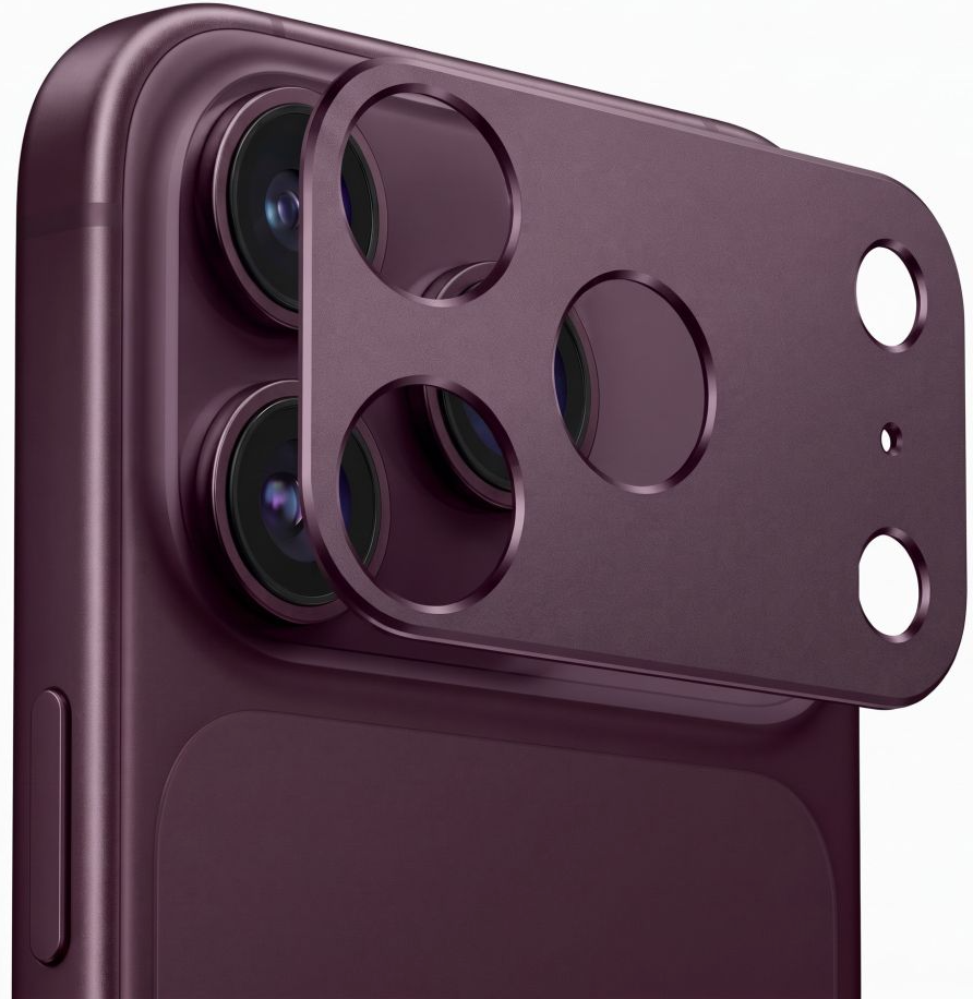 Tech-Protect Camalloy Fit+ Kameraschutzrahmen für die Rückkamera des Apple iPhone 18 Pro Max, Aluminium, Weinrot