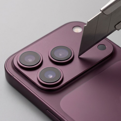 Tech-Protect Camalloy Fit+ Kameraschutzrahmen für die Rückkamera des Apple iPhone 18 Pro Max, Aluminium, Weinrot