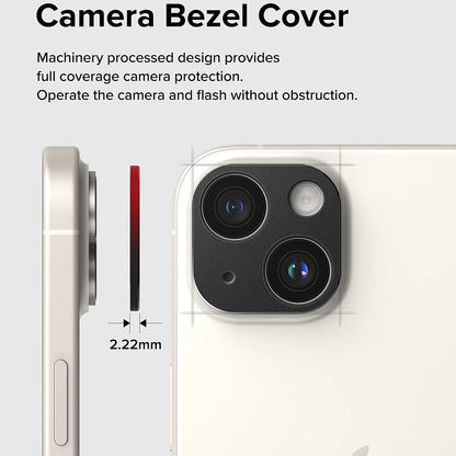 Ringke Styling Rear Camera Protection Frame for Apple iPhone 15 Plus / 15, Aluminum, Black