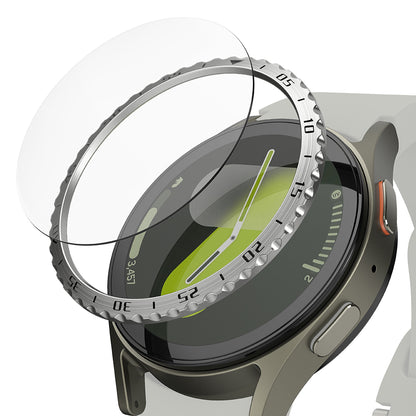 Ringke Styling Beschermingsframe voor Samsung Galaxy Watch7 40mm, Model 5, Zilverkleurig