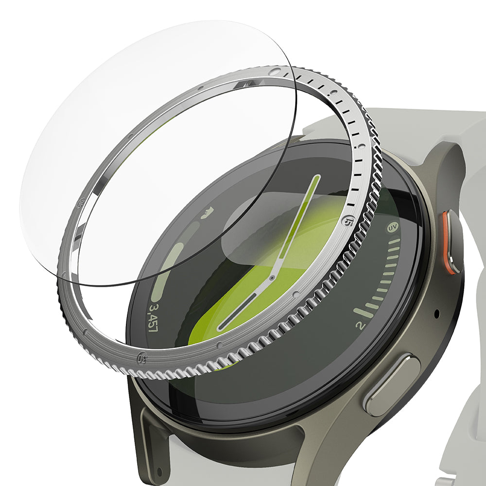 Ringke Styling Beschermingsframe voor Samsung Galaxy Watch7 40mm, Model 7, Zilverkleurig