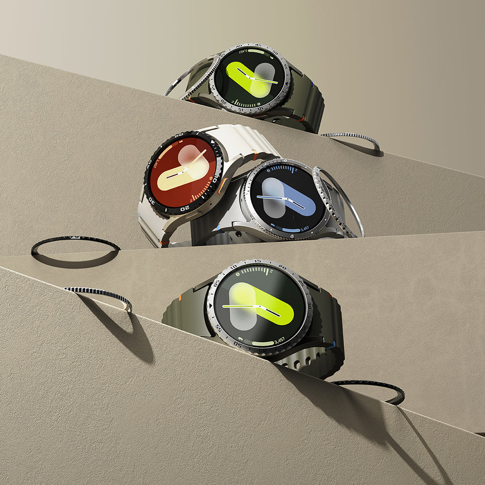 Ringke Styling Beschermingsframe voor Samsung Galaxy Watch7 40mm, Model 7, Zilverkleurig