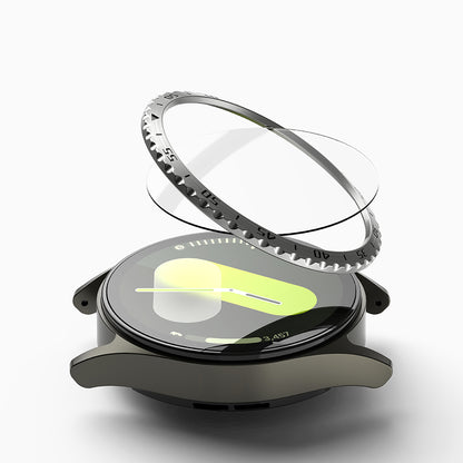 Ringke Styling Beschermingsframe voor Samsung Galaxy Watch7 44mm, Model 5, Zilverkleurig