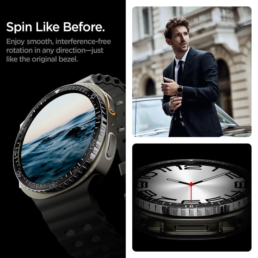 Spigen Tune Diver Schutzrahmen für Samsung Galaxy Watch8 44mm, Schwarz