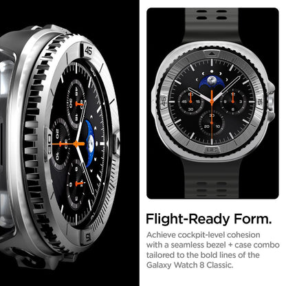 Cadre de protection Spigen Tune Pro Pilot pour Samsung Galaxy Watch8 Classic, Argenté ACS10017