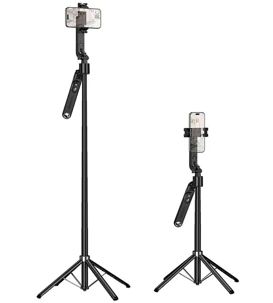 Perche à selfie Bluetooth HOCO K32 avec suivi du visage, 4,5 pouces - 7 pouces, Noir