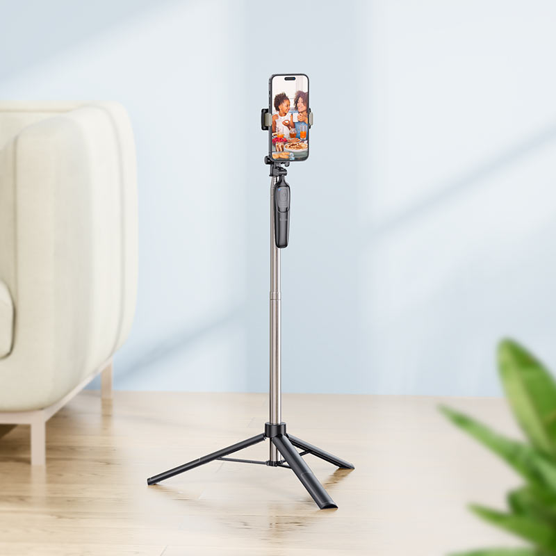 Selfie Stick Bluetooth HOCO K19 Soul Live Broadcast, Universeel, Zwart 