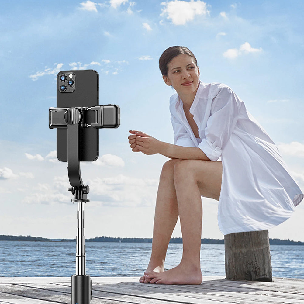 Selfie Stick Bluetooth Techsuit C01s, Universeel, Zwart
