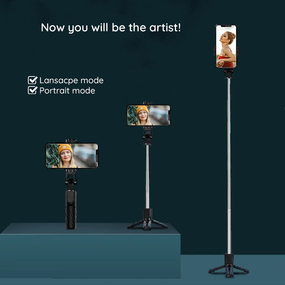 Selfie Stick Bluetooth Techsuit K03, Universeel, Zwart