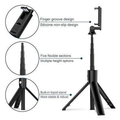 Selfie Stick Bluetooth Techsuit K22, Universeel, Zwart