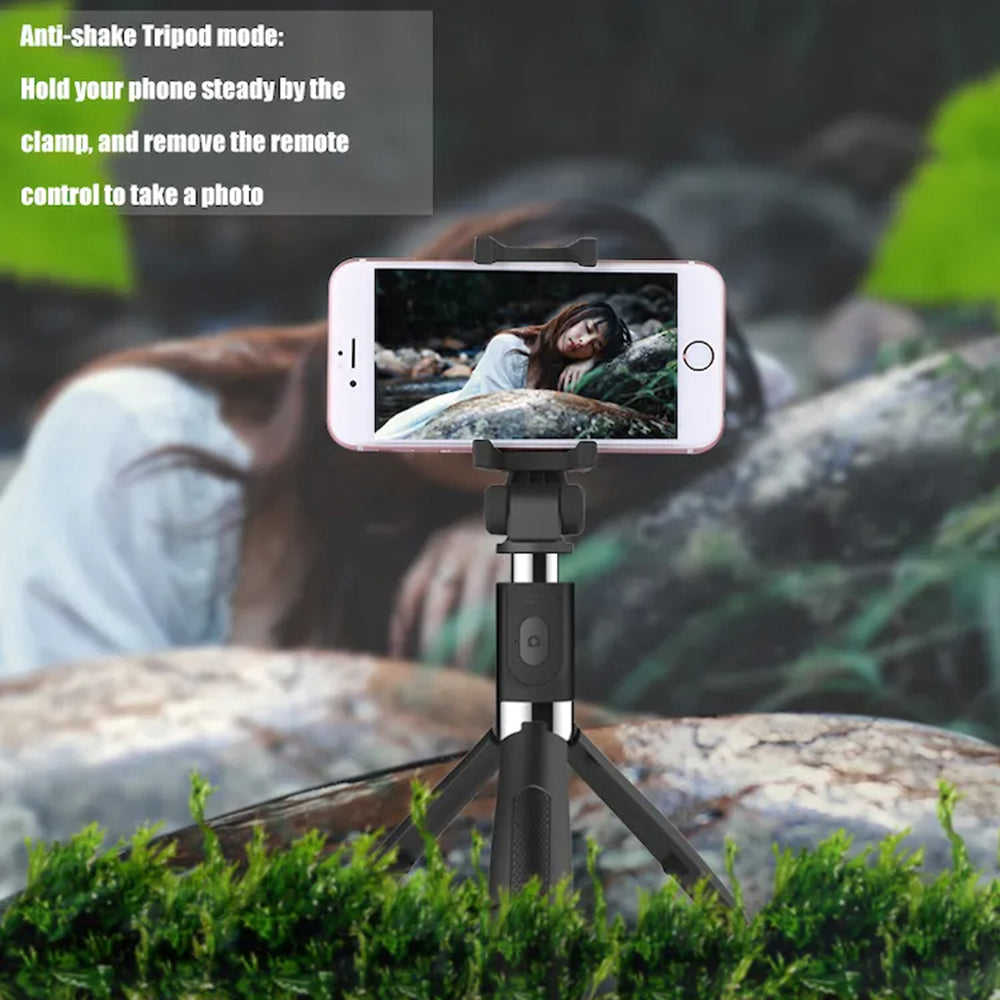 Selfie Stick Bluetooth Techsuit L01, Universeel, Zwart