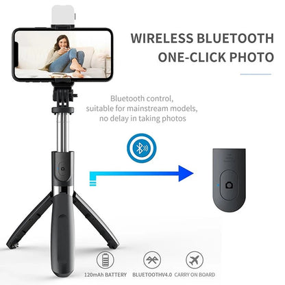 Selfie Stick Bluetooth Techsuit L02s, Universeel, Zwart