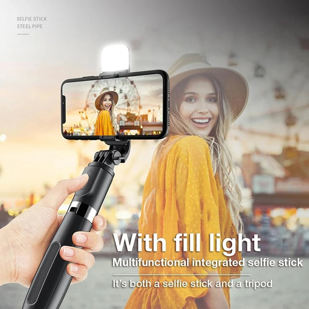 Selfie Stick Bluetooth Techsuit L02s, Universeel, Zwart