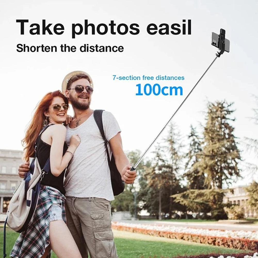 Selfie Stick Bluetooth Techsuit L02s, Universeel, Zwart