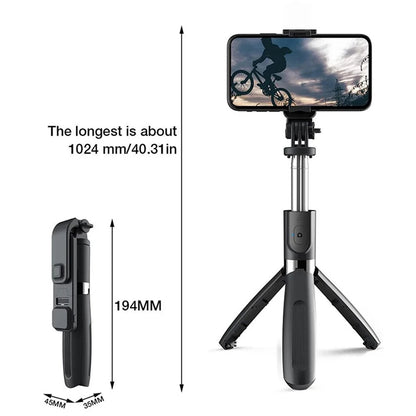 Selfie Stick Bluetooth Techsuit L02s, Universeel, Zwart