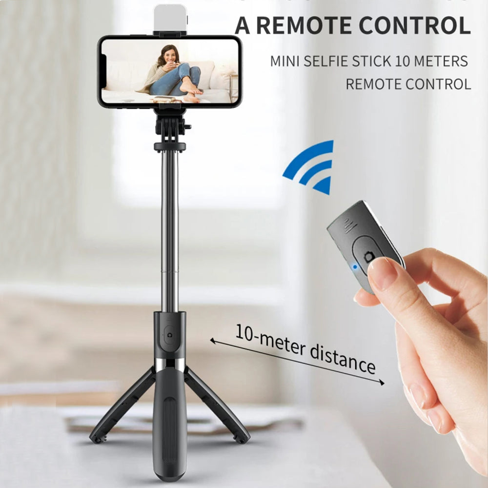 Selfie Stick Bluetooth Techsuit L02s, Universeel, Zwart