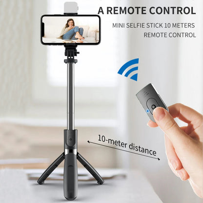 Selfie Stick Bluetooth Techsuit L02s, Universeel, Zwart