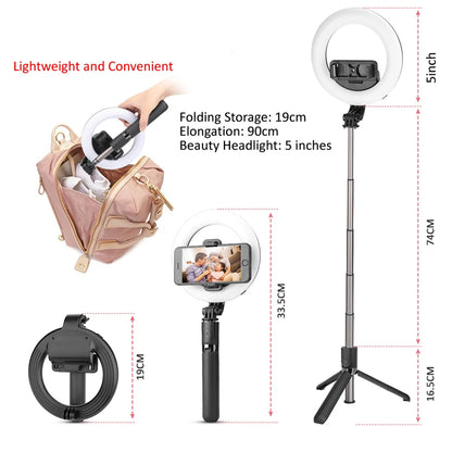 Selfie Stick Bluetooth Techsuit L07, Universeel, Zwart