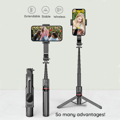 Selfie Stick Bluetooth Techsuit L12, Universeel, Zwart