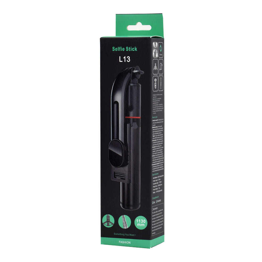 Selfie Stick Bluetooth Techsuit L13, Universeel, Zwart