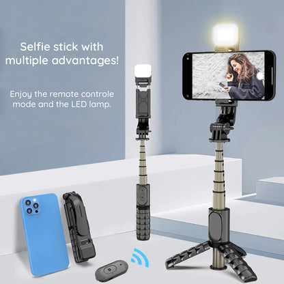 Selfie Stick Bluetooth Techsuit Q10s, Universal, Schwarz