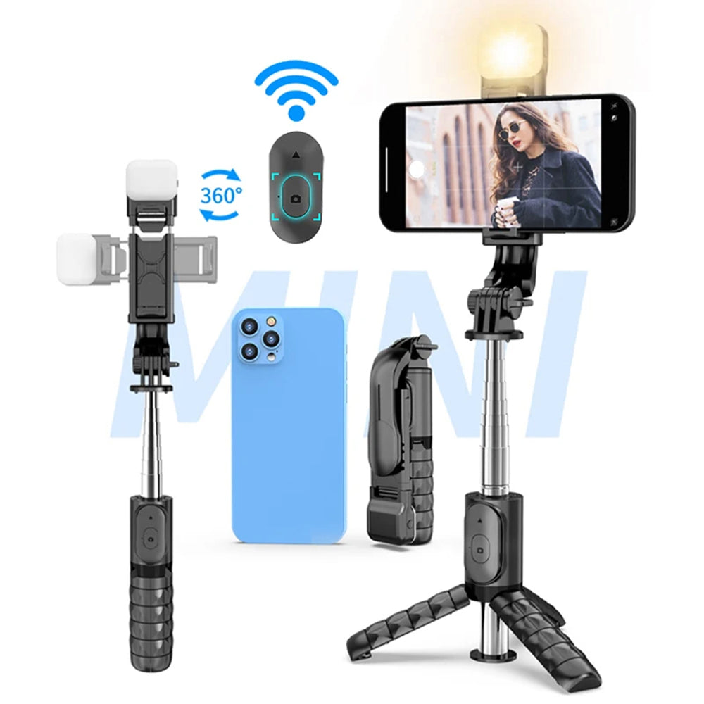 Selfie Stick Bluetooth Techsuit Q11s, Universel, Noir