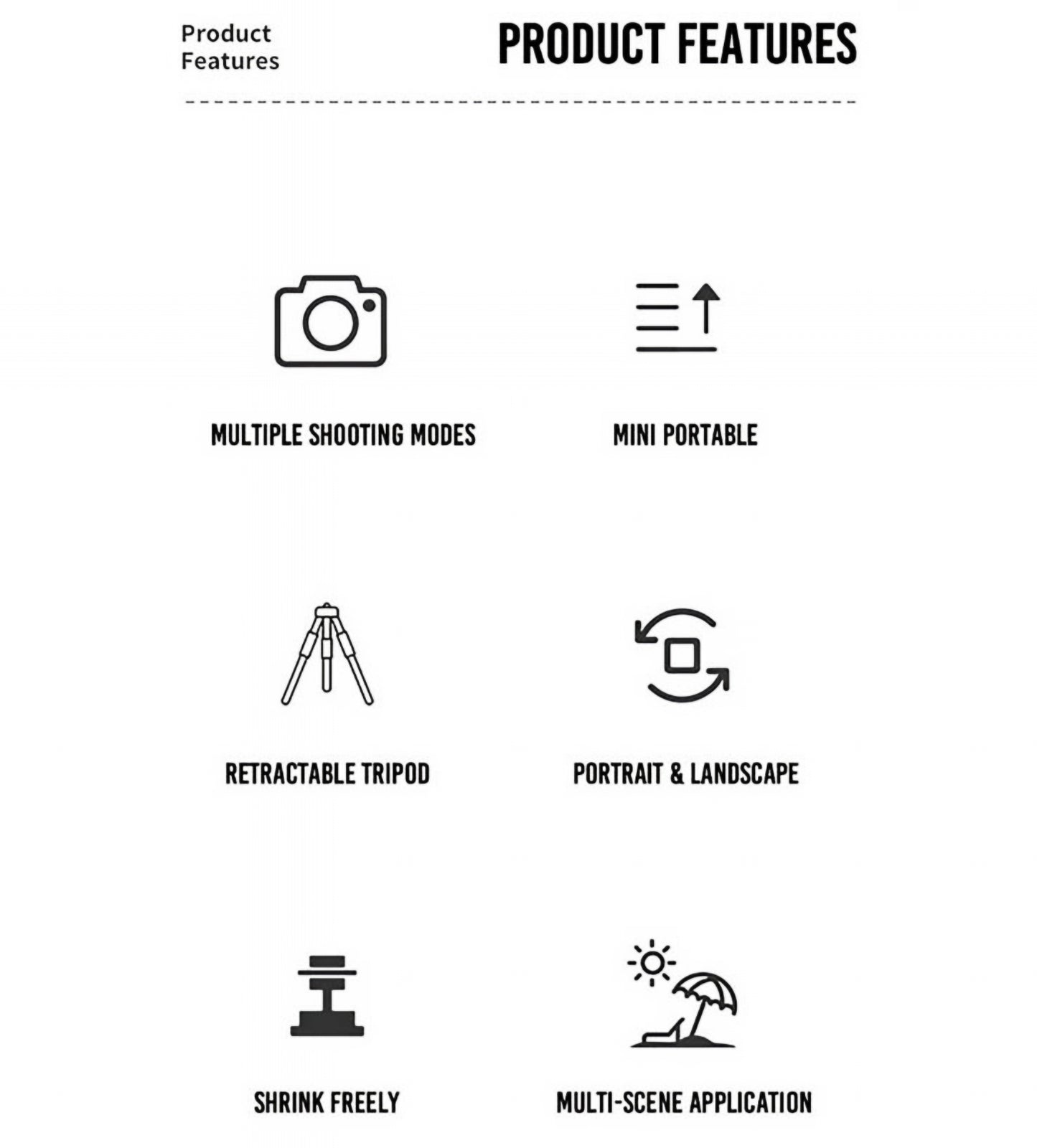 Perche à selfie Bluetooth XO Design SS08, Universelle, Noire