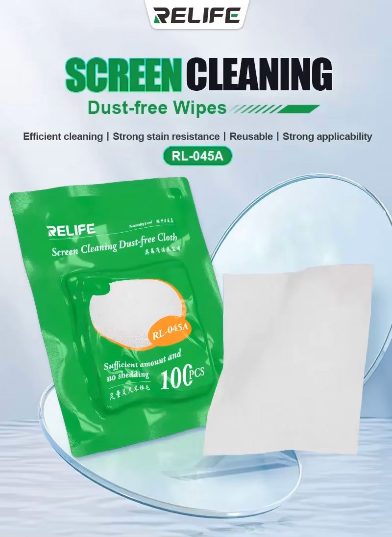 Lingettes de nettoyage sèches Relife RL-045A, lot de 100 pièces