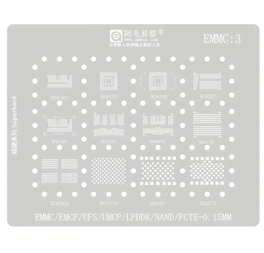 Amaoe BGA-mesh voor eMMC DDR-geheugen