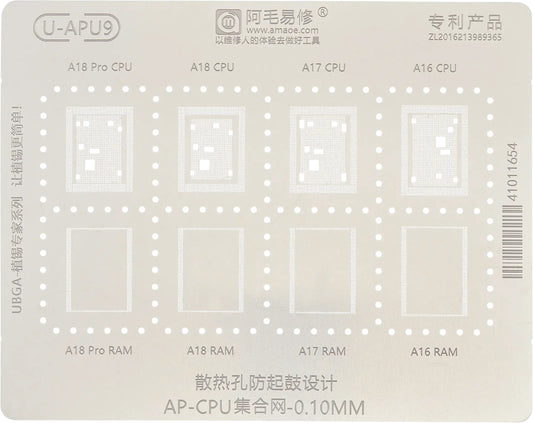 BGA-mesh Amaoe U-APU9 voor Apple iPhone 15 Pro Max