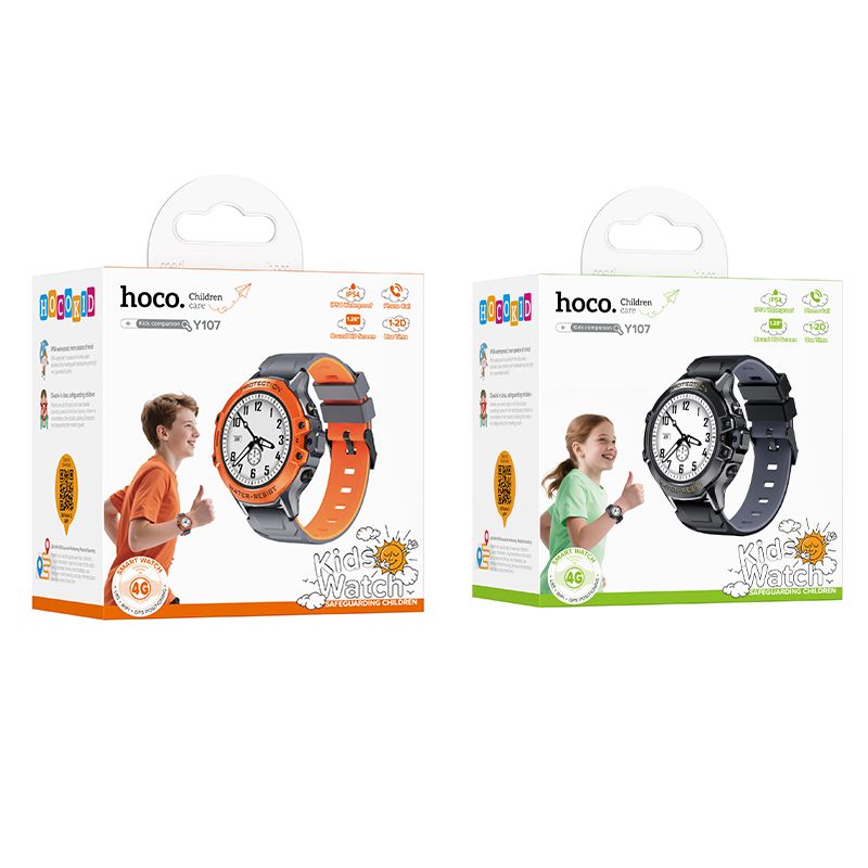 Smartwatch HOCO Y107 Kids Call, Zwart