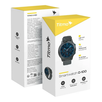 Smartwatch Titmo O-100 Call, Zwart