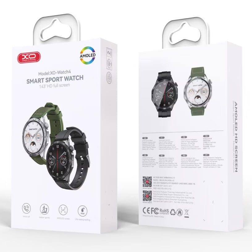 Smartwatch XO Design 4, Schwarz 